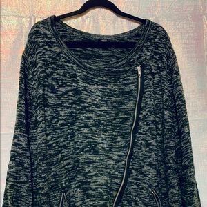 Ellos Asymmetrical Zip Up Sweater 5xl